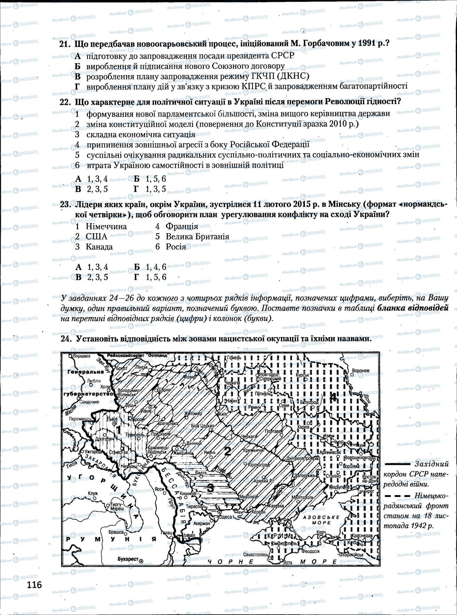 ЗНО История Украины 11 класс страница  116