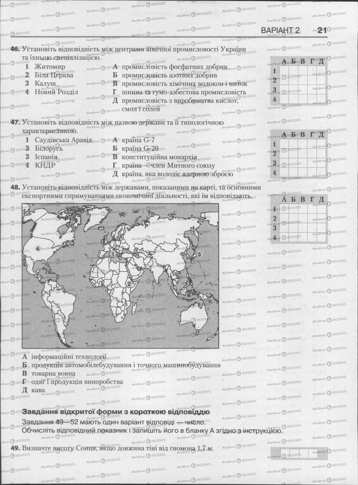 ЗНО География 11 класс страница  21