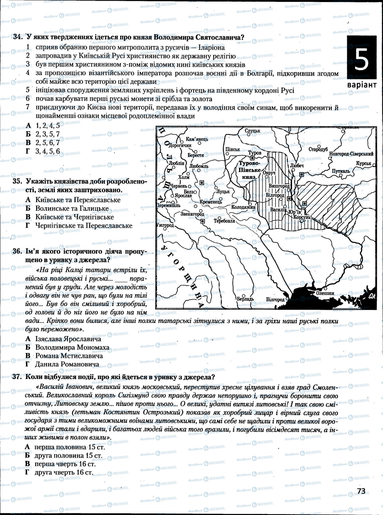 ЗНО История Украины 11 класс страница  73