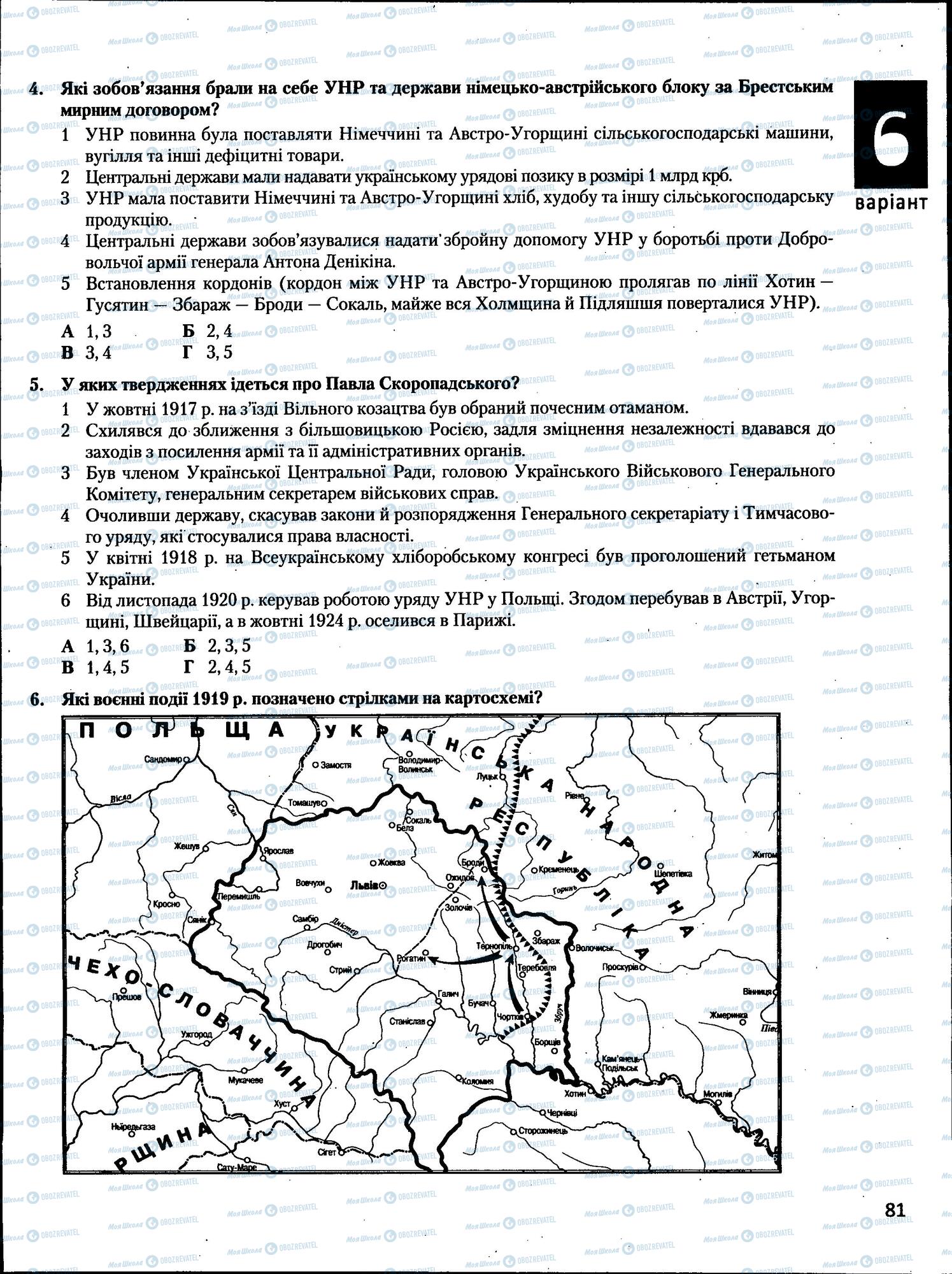 ЗНО Історія України 11 клас сторінка  81