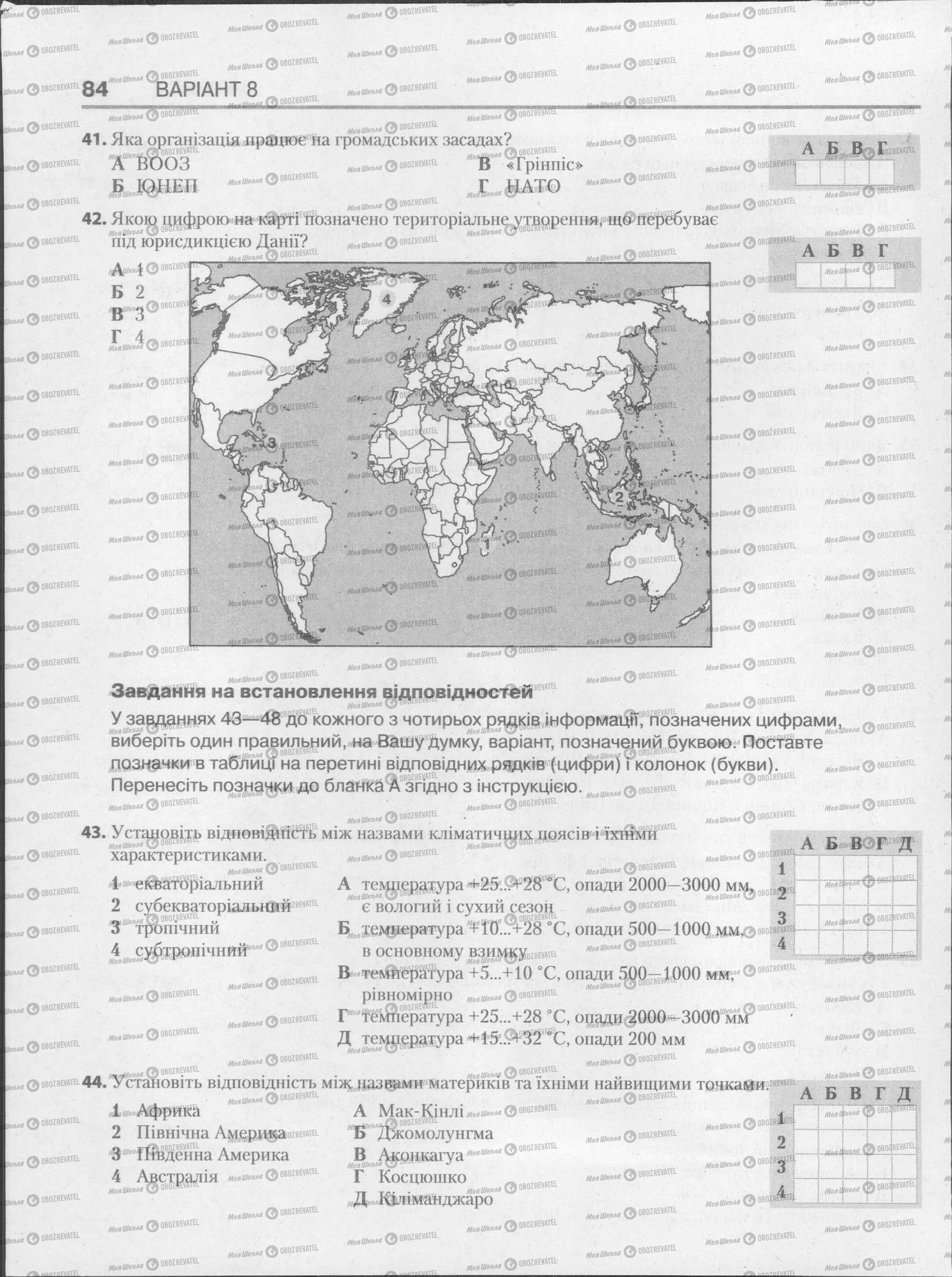 ЗНО География 11 класс страница  84