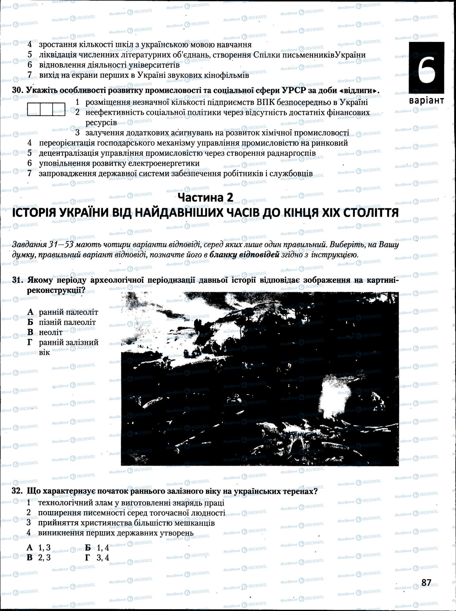 ЗНО Історія України 11 клас сторінка  87
