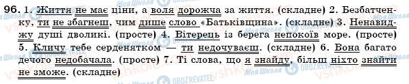 ГДЗ Українська мова 7 клас сторінка  96