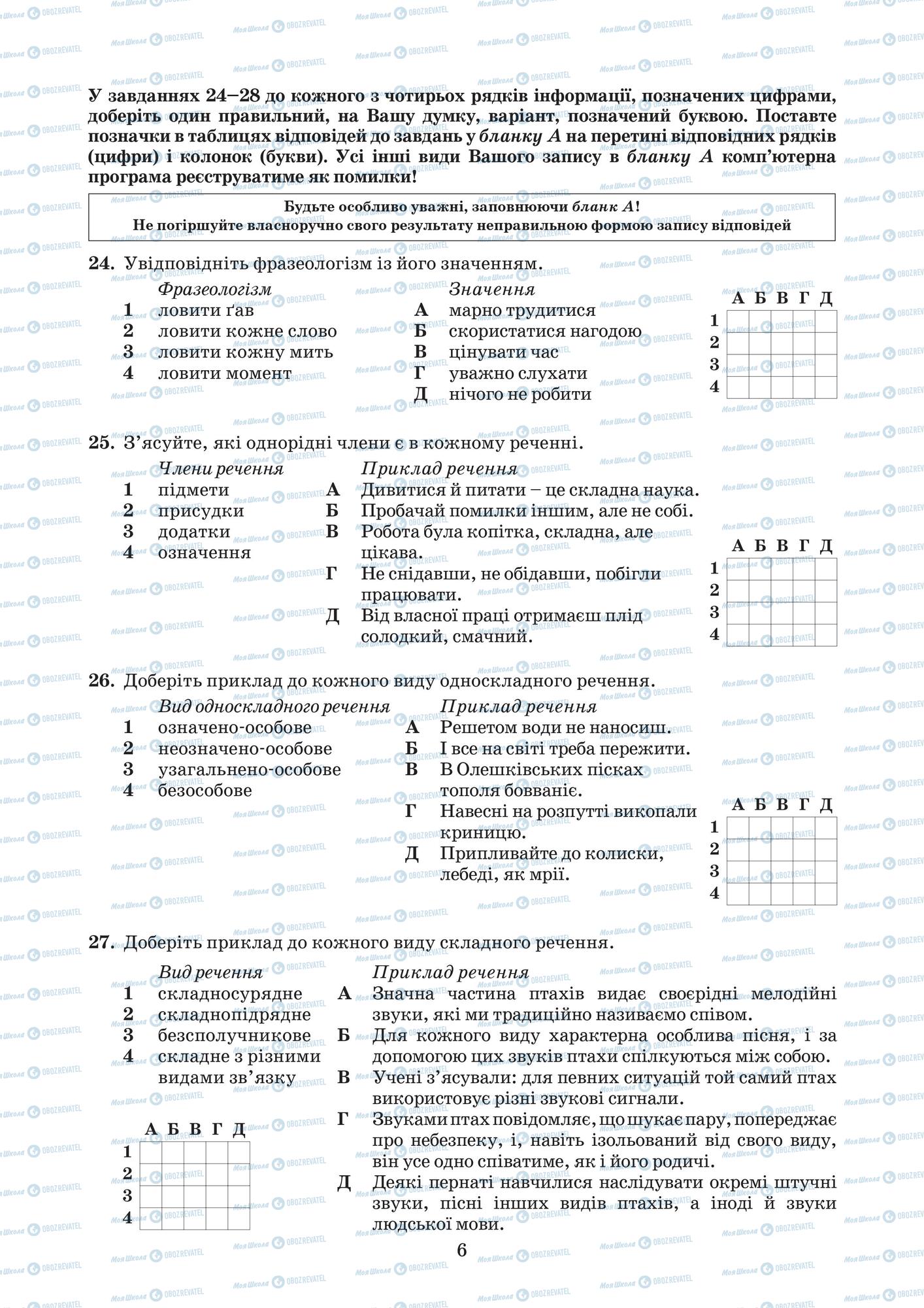 ЗНО Укр мова 11 класс страница  5