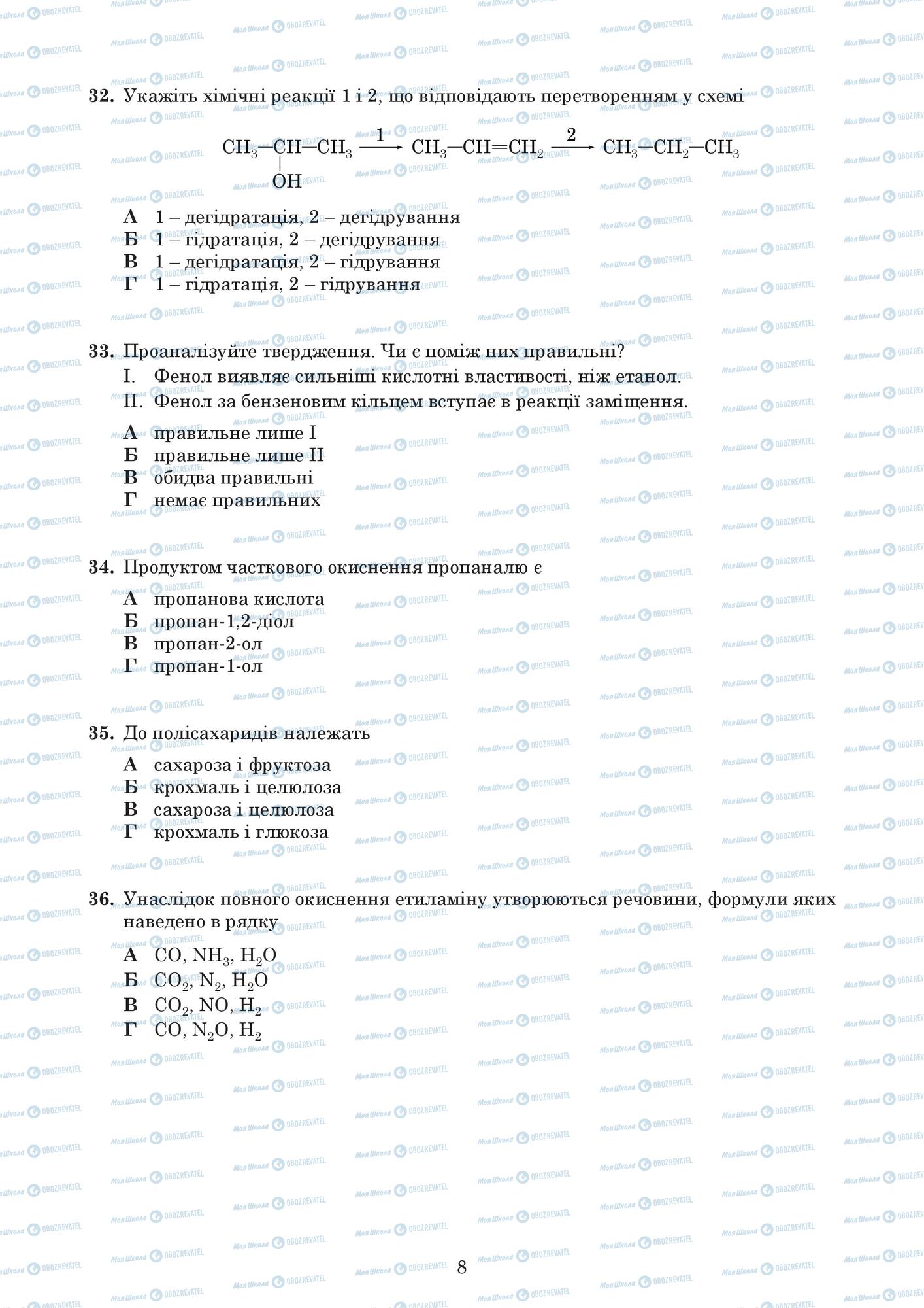 ЗНО Хімія 11 клас сторінка  1