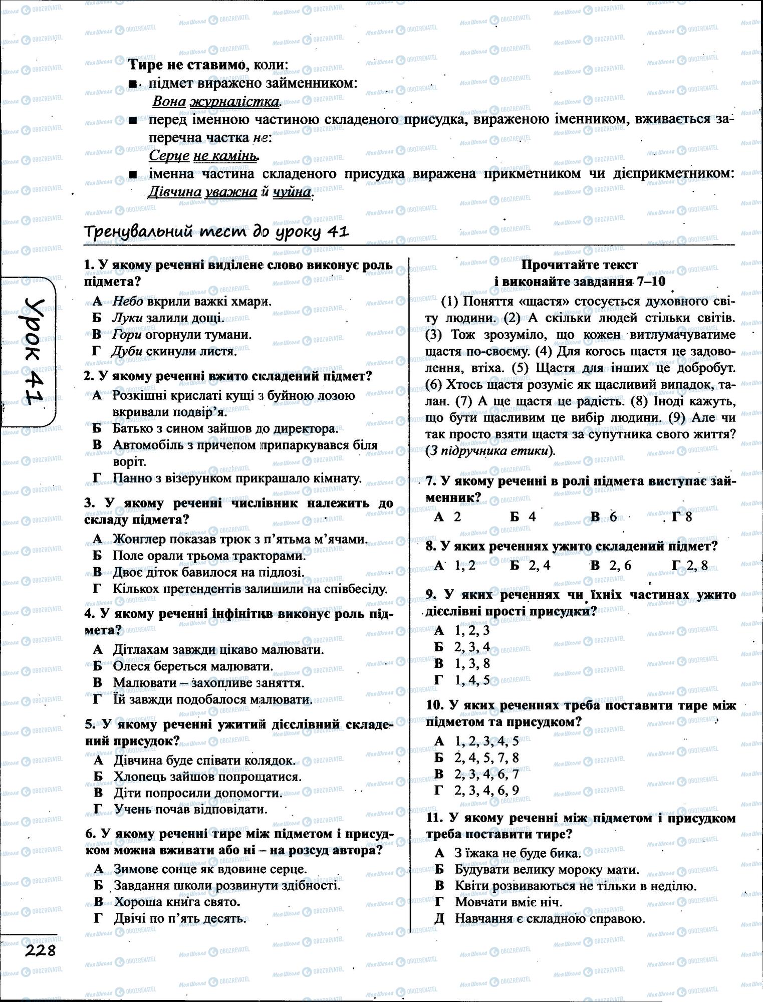 ЗНО Укр мова 11 класс страница  6