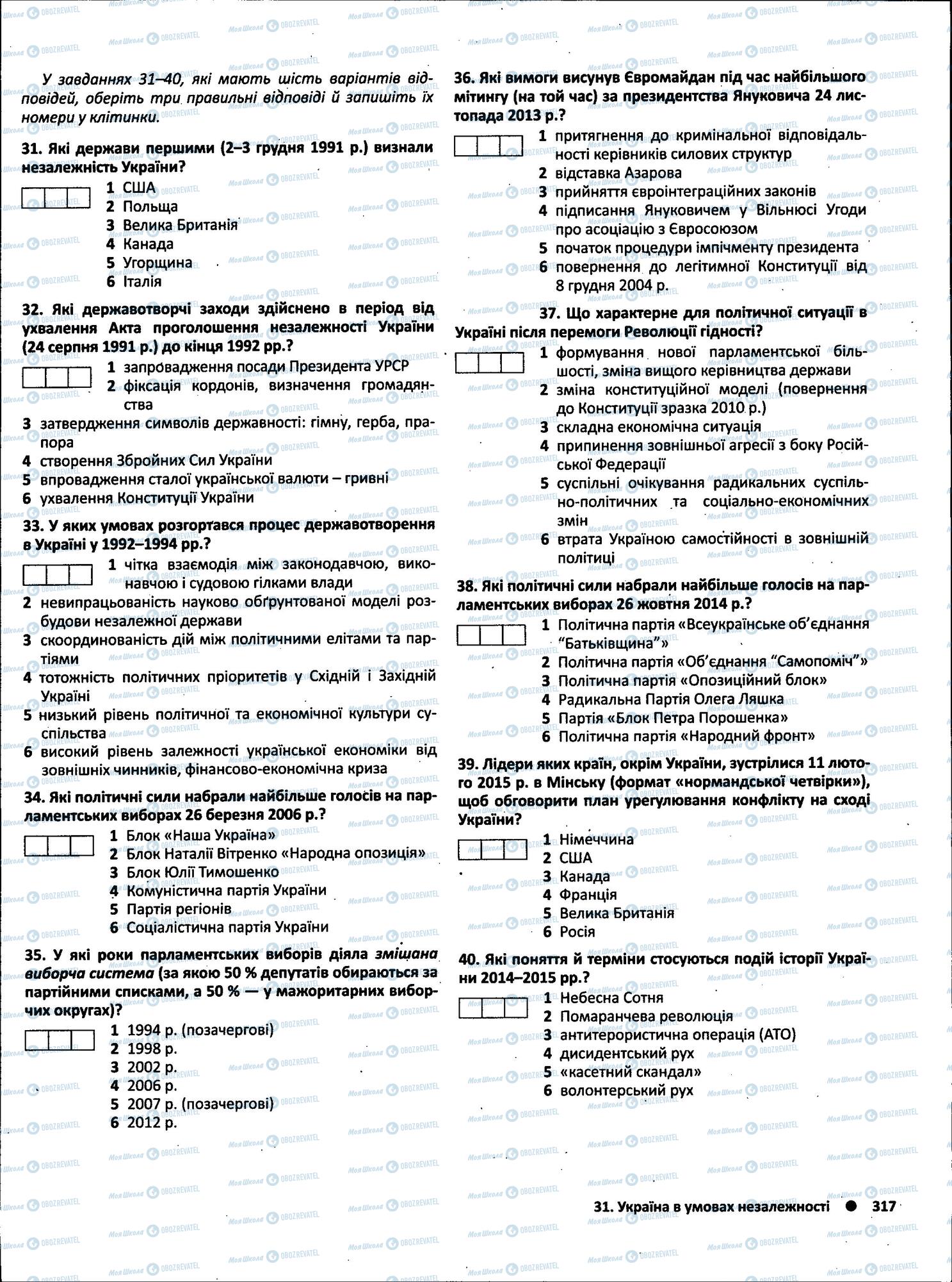 ЗНО Історія України 11 клас сторінка  11