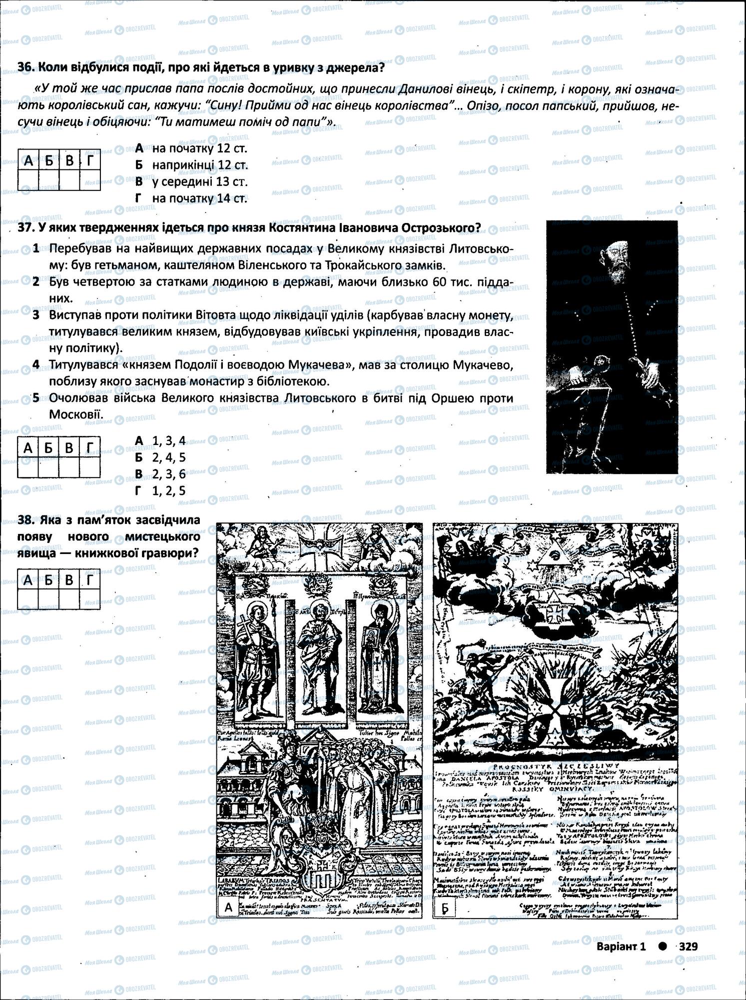 ЗНО Історія України 11 клас сторінка  12