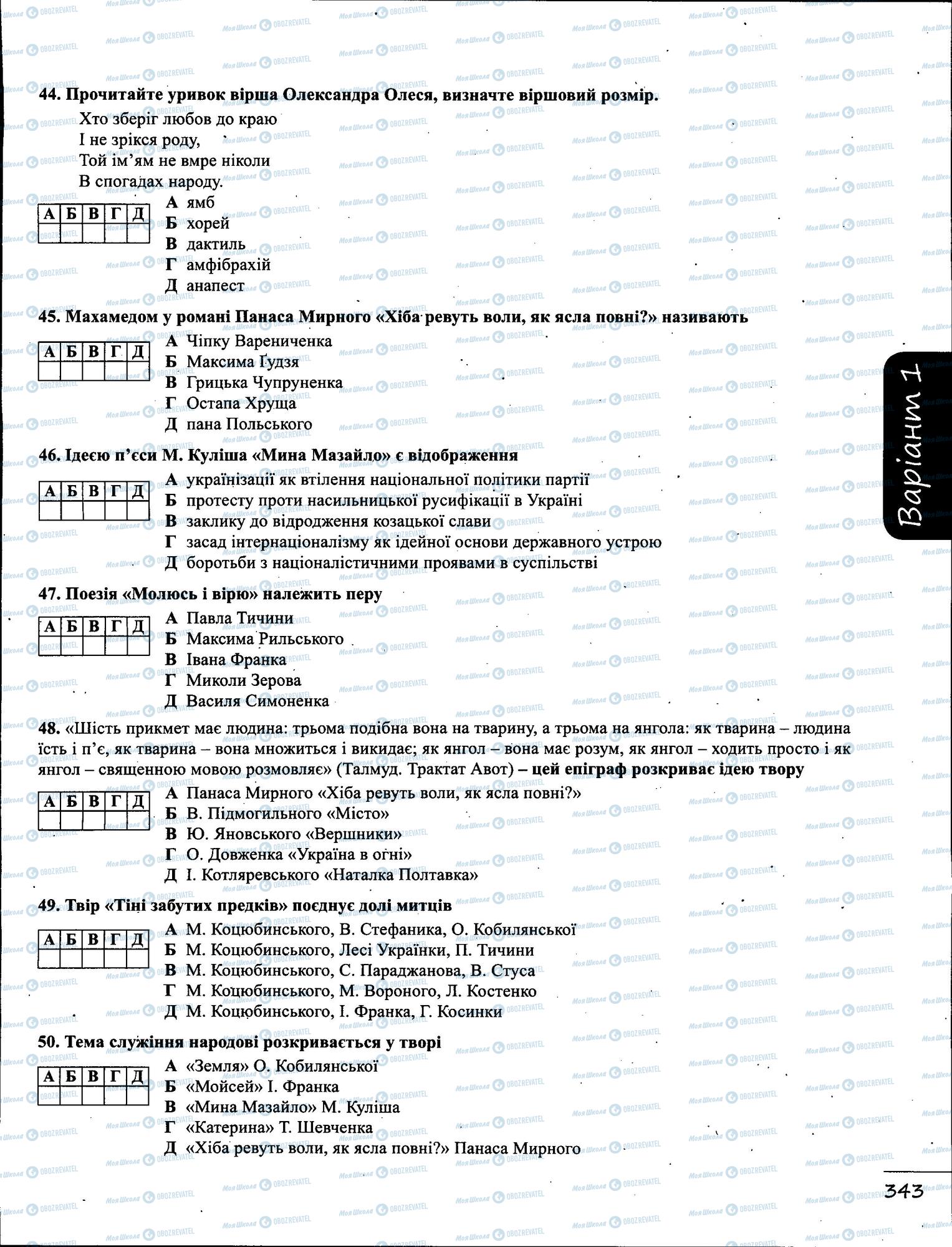 ЗНО Укр мова 11 класс страница  9