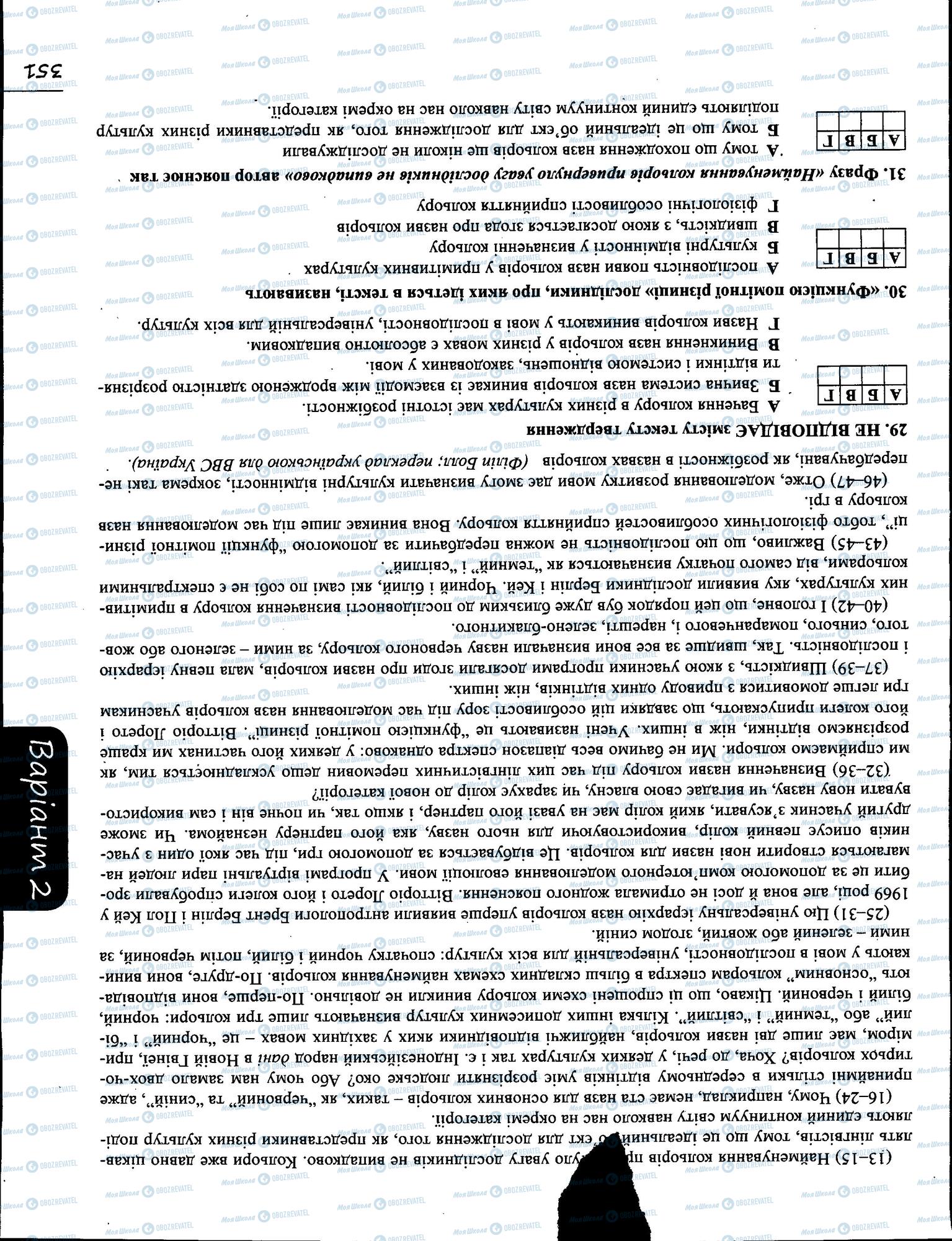 ЗНО Укр мова 11 класс страница  17