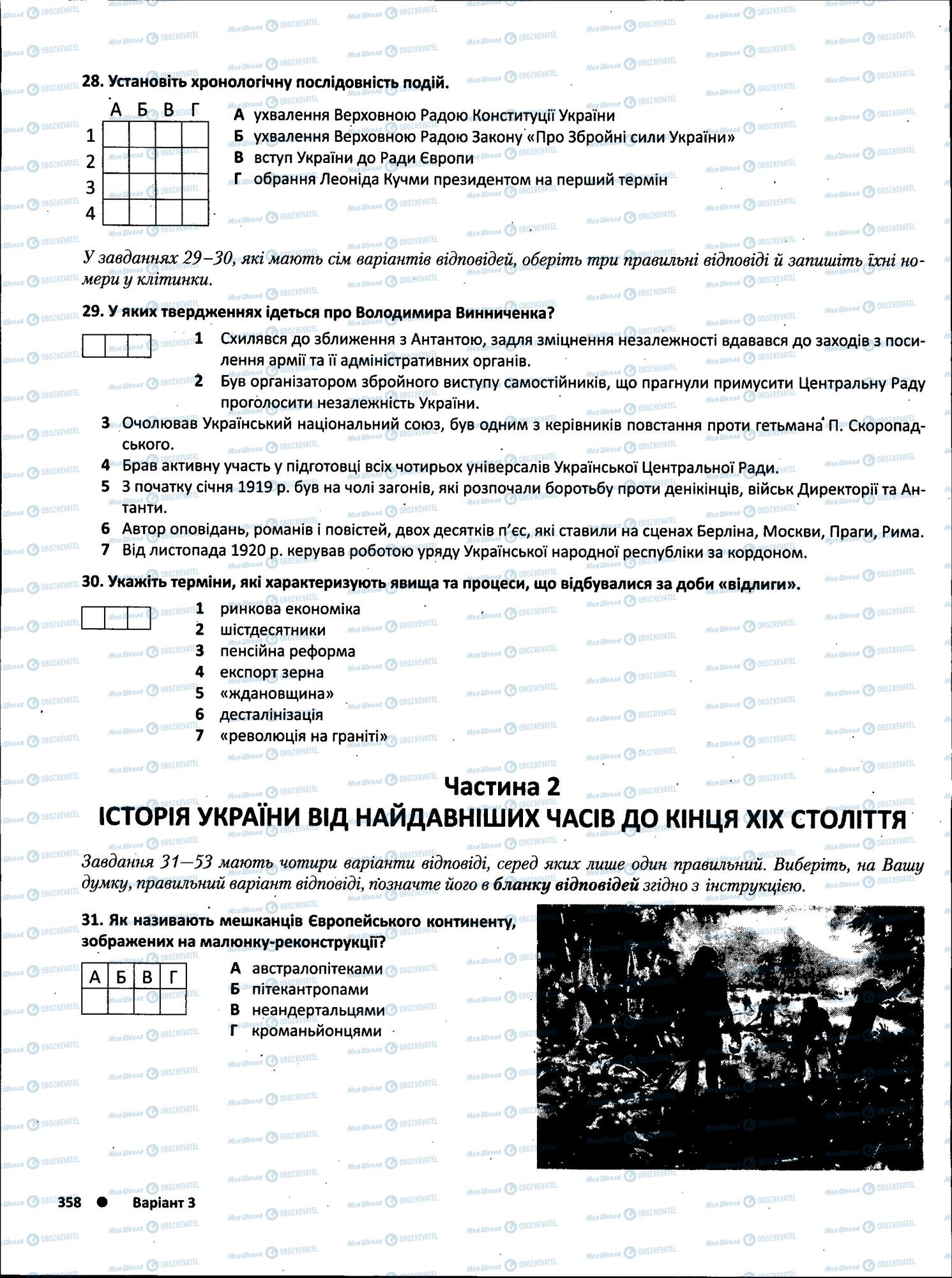 ЗНО Історія України 11 клас сторінка  9