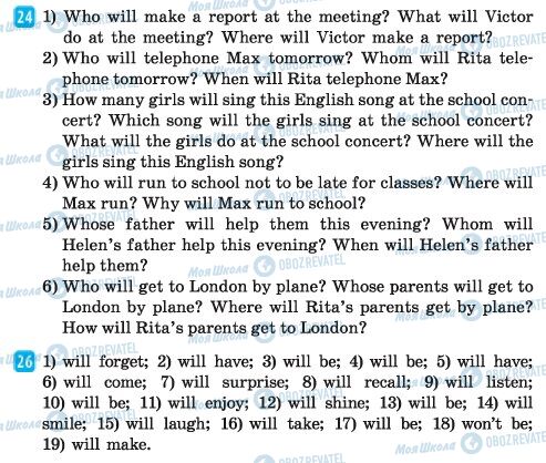 ГДЗ Англійська мова 6 клас сторінка 24-26