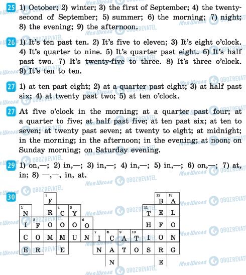 ГДЗ Англійська мова 6 клас сторінка 25-30