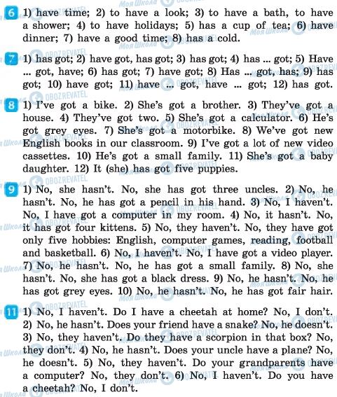 ГДЗ Англійська мова 6 клас сторінка 6-11