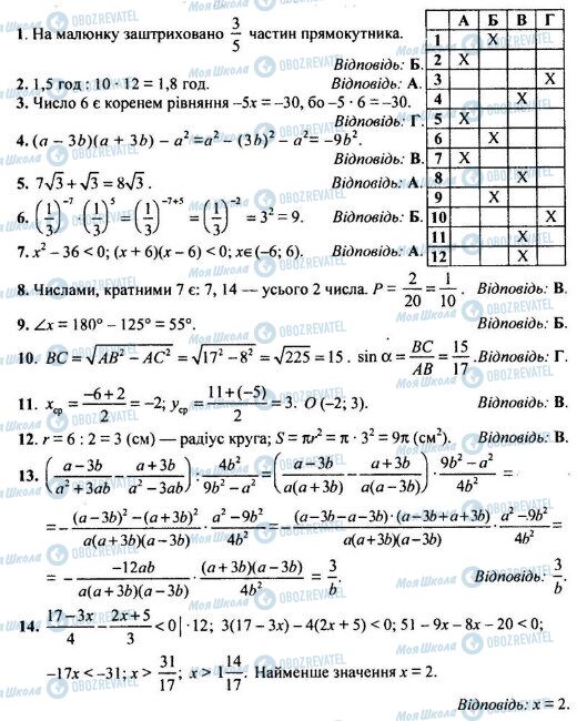 ДПА Математика 9 клас сторінка  1-14