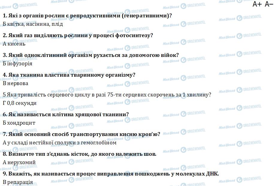 ДПА Биология 9 класс страница  1-9