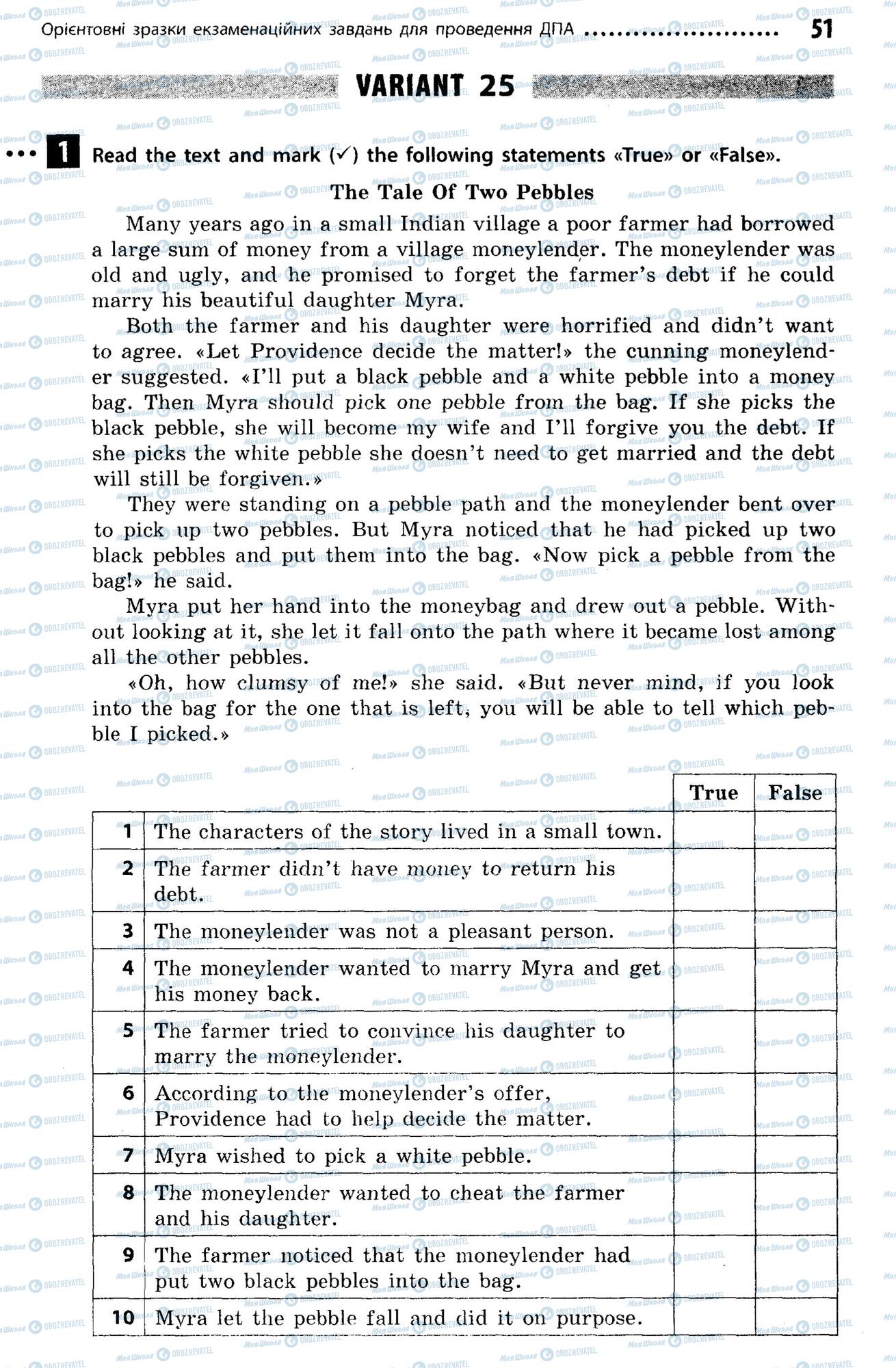 ДПА Английский язык 9 класс страница  51