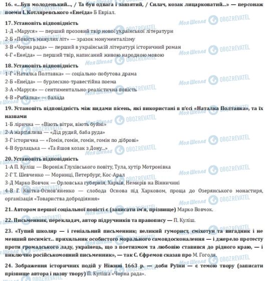 ДПА Укр лит 9 класс страница 16-24
