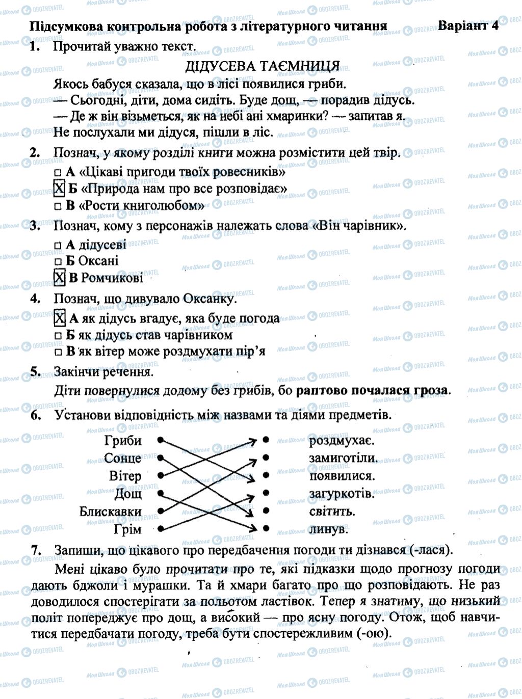 ДПА Чтение 4 класс страница  1