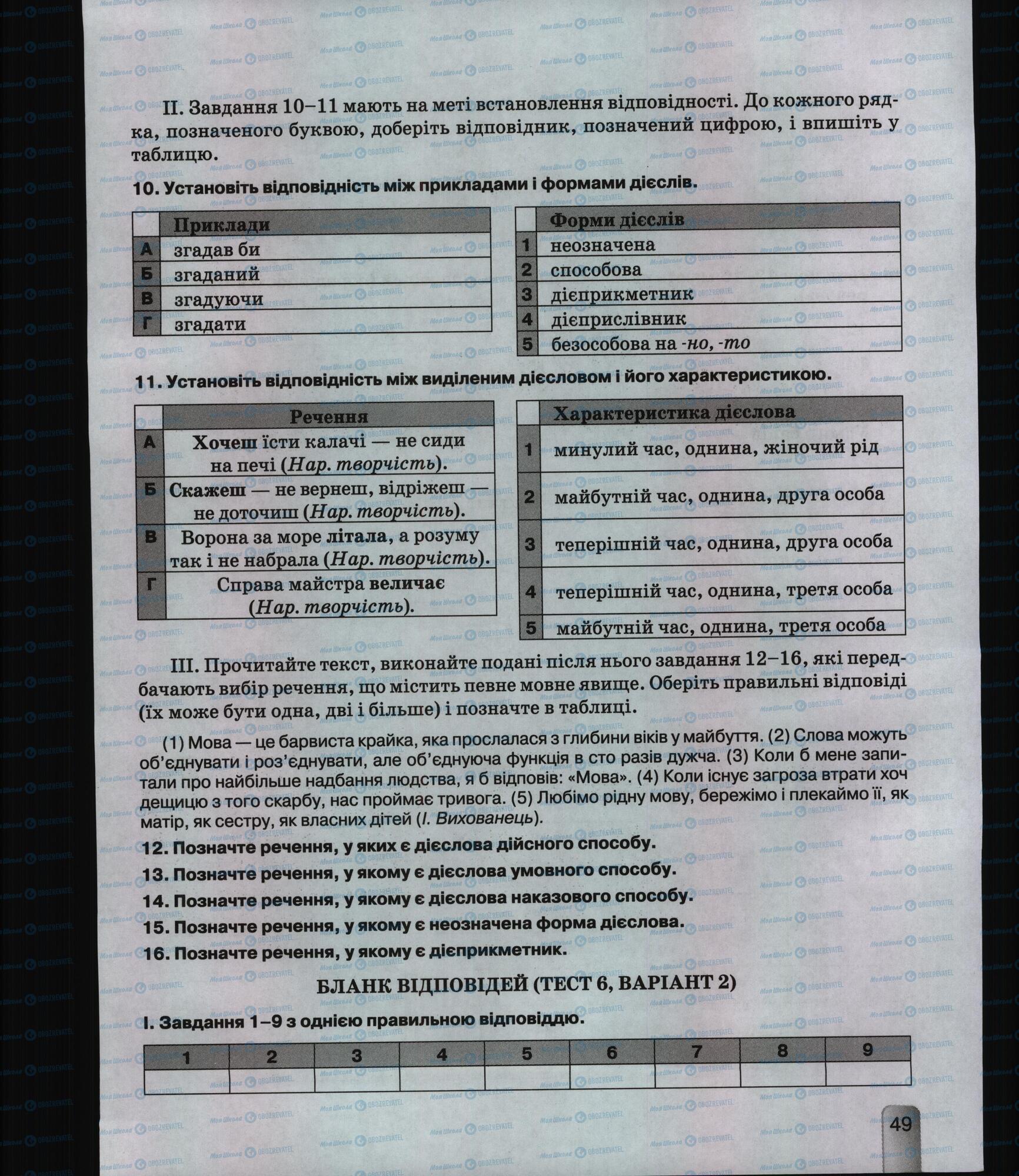 Підручники Українська мова 6 клас сторінка 49