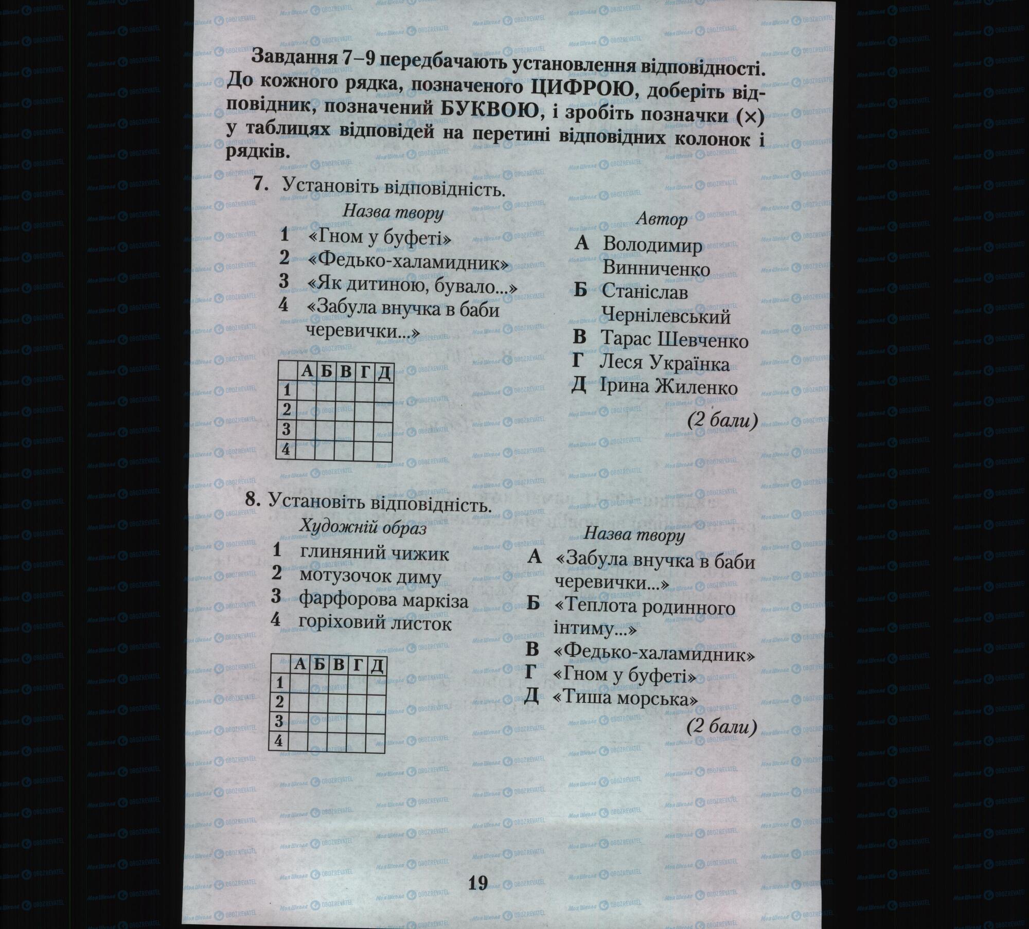 Підручники Українська література 6 клас сторінка 19