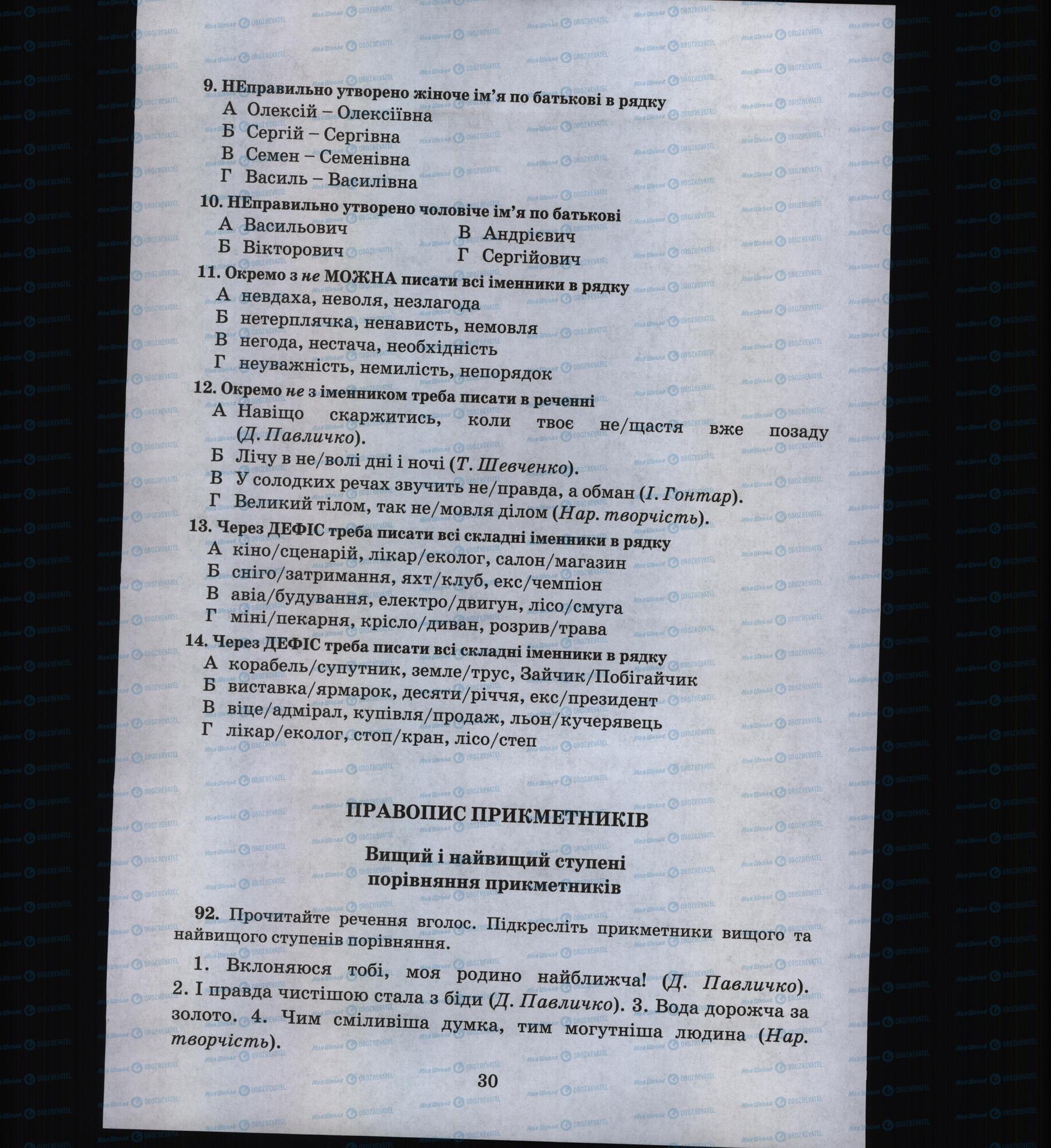 Підручники Українська мова 6 клас сторінка 30