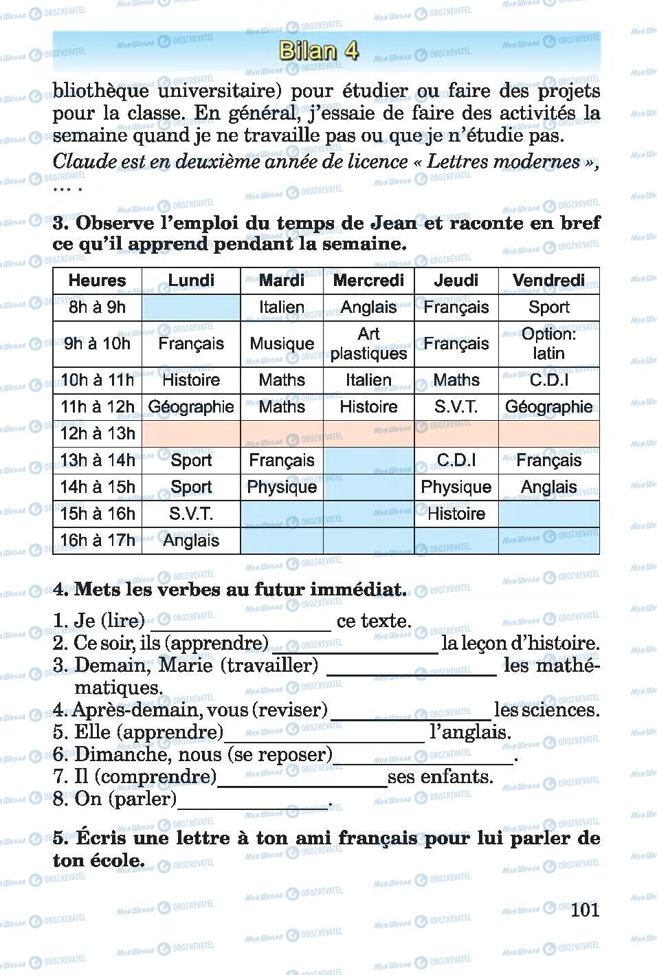 Підручники Французька мова 4 клас сторінка 101