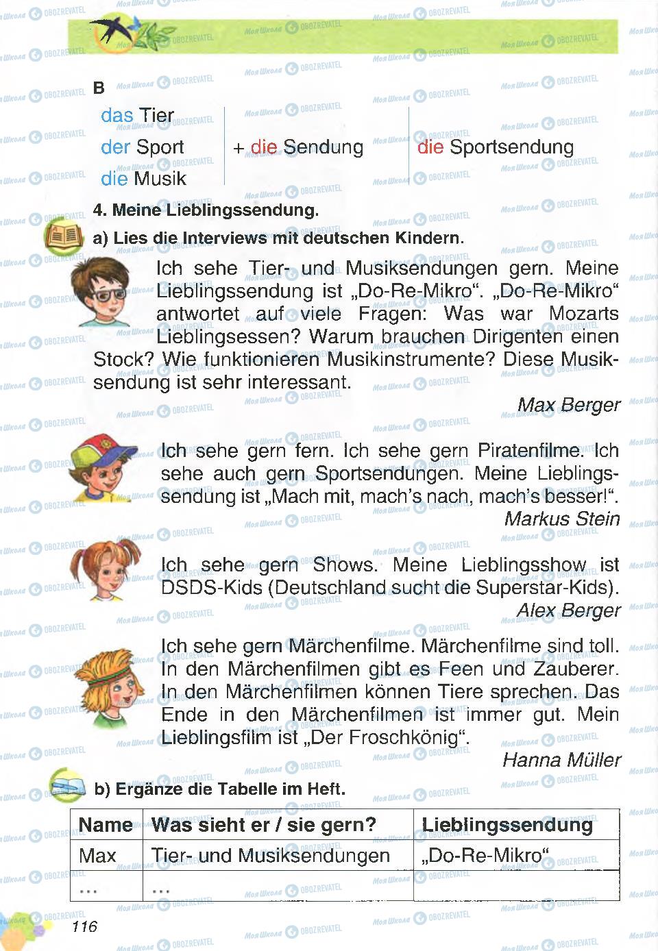 Підручники Німецька мова 4 клас сторінка 116