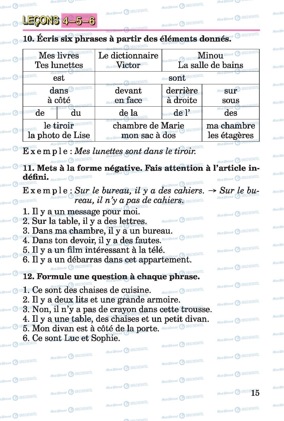 Підручники Французька мова 4 клас сторінка 15