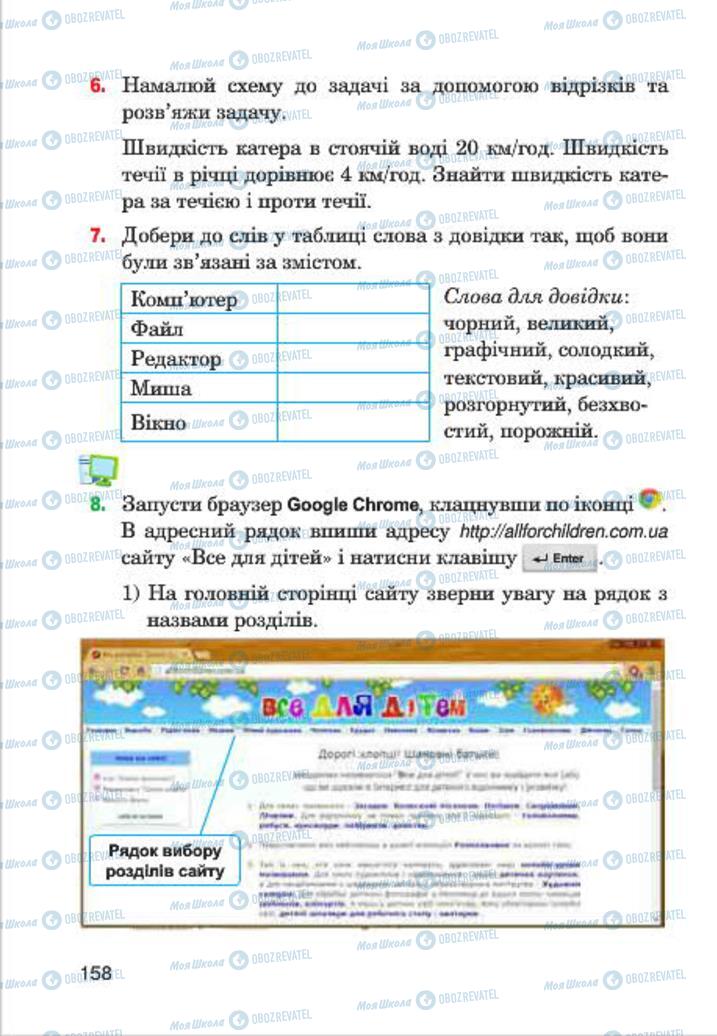 Підручники Інформатика 4 клас сторінка 158