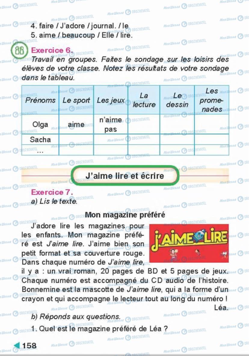 Підручники Французька мова 4 клас сторінка 158