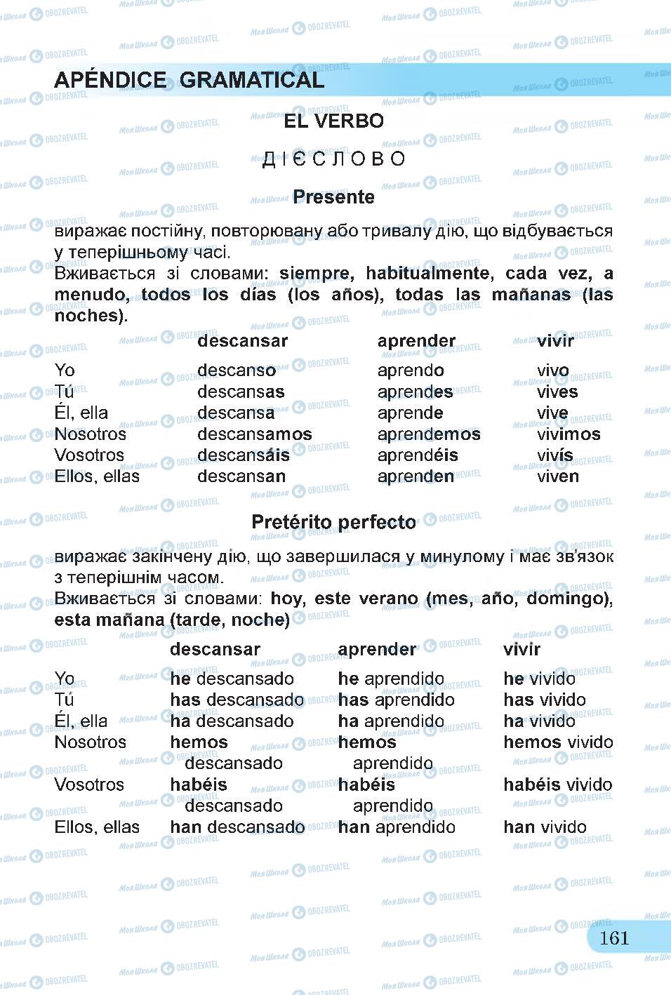 Учебники Испанский язык 4 класс страница 161