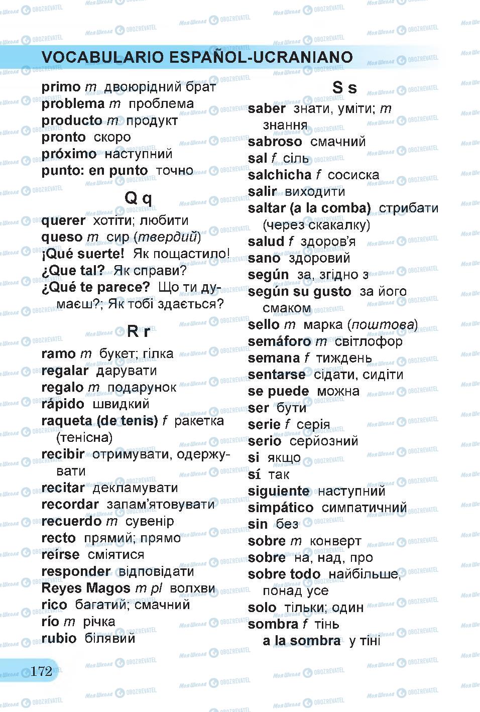 Підручники Іспанська мова 4 клас сторінка 172
