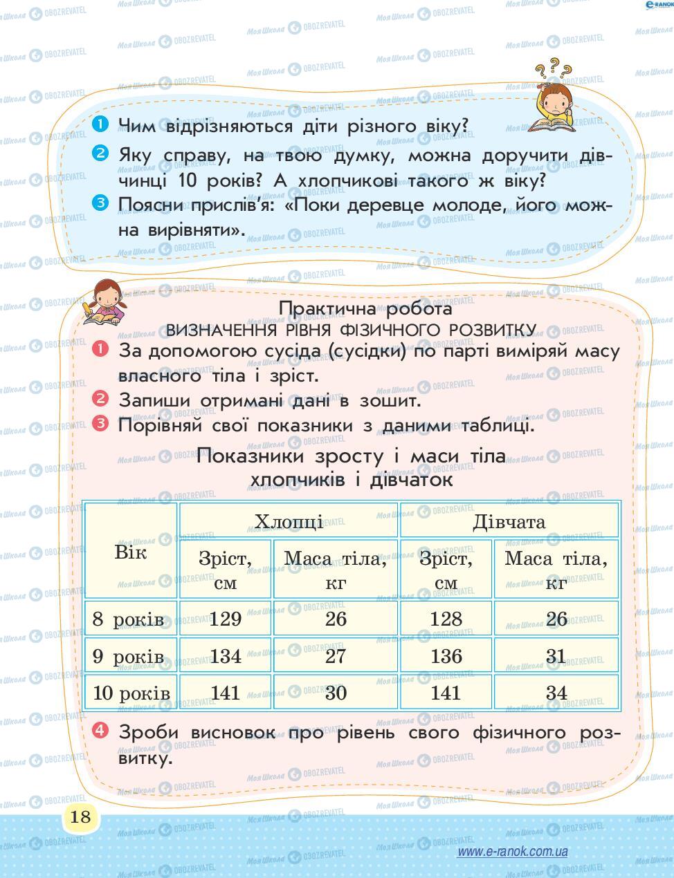 Підручники Основи здоров'я 4 клас сторінка 18