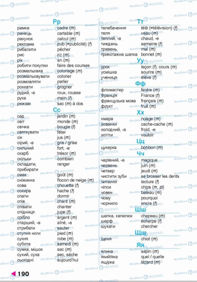 Підручники Французька мова 4 клас сторінка 190