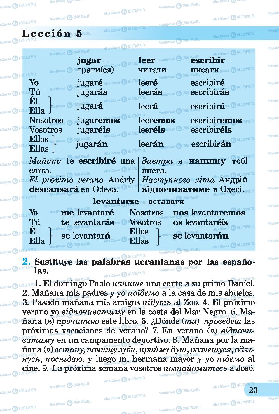 Підручники Іспанська мова 4 клас сторінка 23