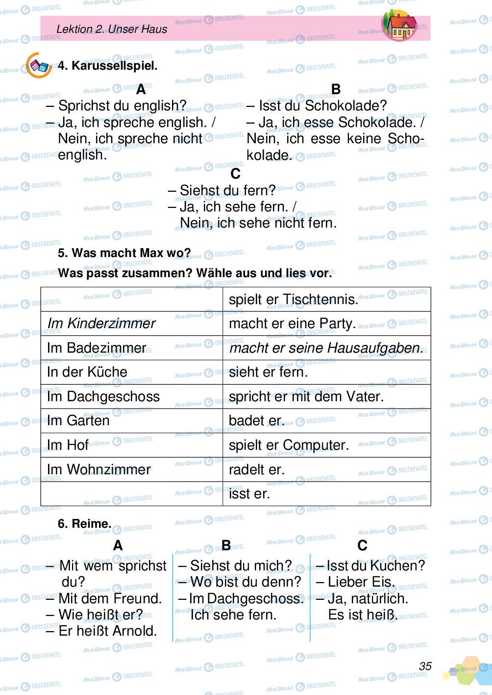 Учебники Немецкий язык 4 класс страница 35