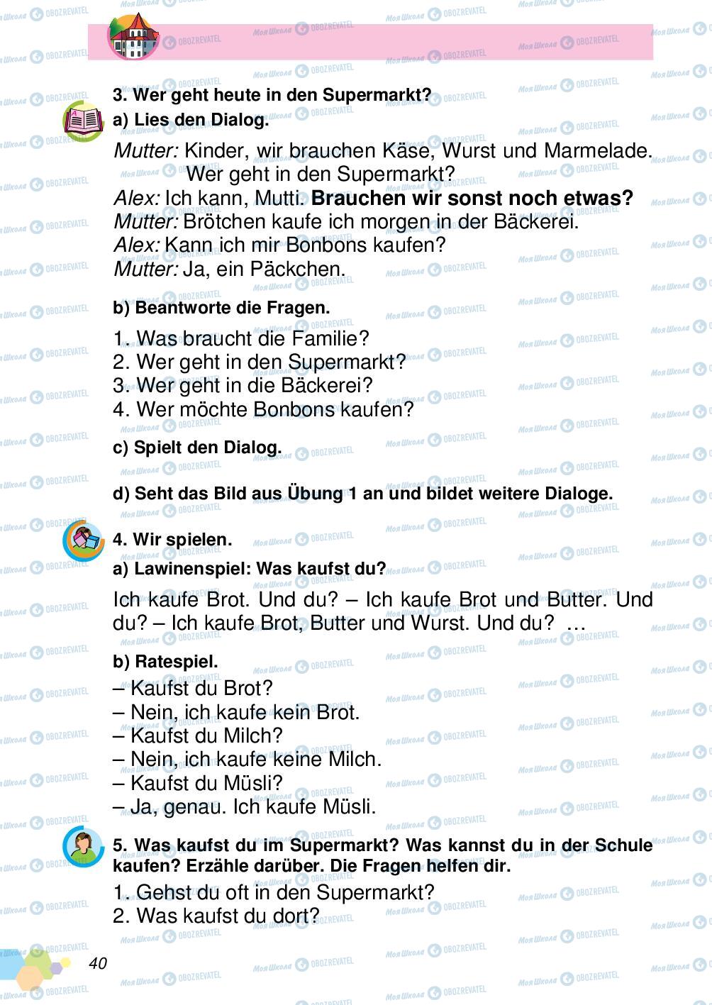 Підручники Німецька мова 4 клас сторінка 40