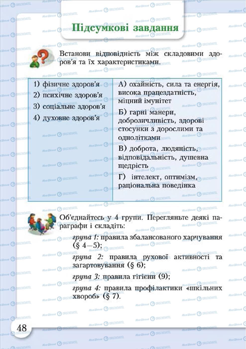 Підручники Основи здоров'я 4 клас сторінка 48