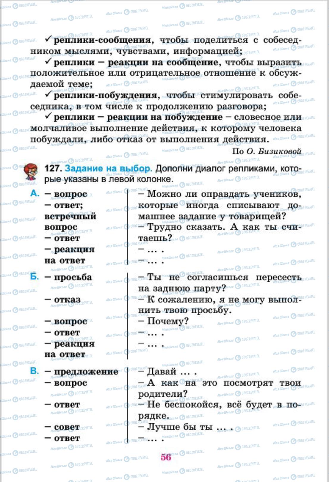 Учебники Русский язык 4 класс страница  56