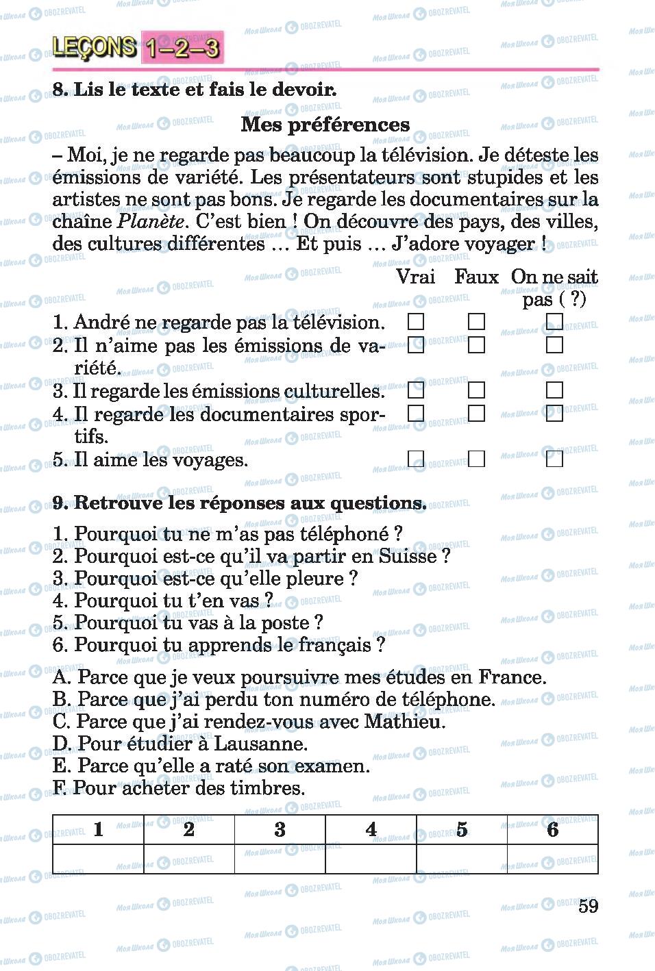 Підручники Французька мова 4 клас сторінка 59