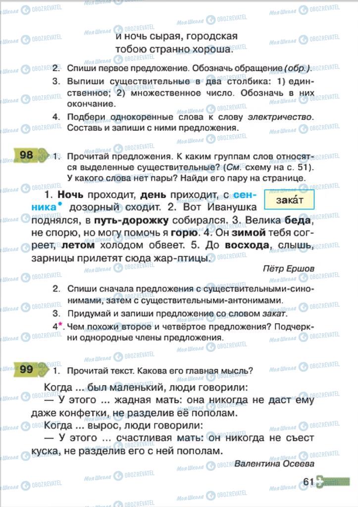 Підручники Російська мова 4 клас сторінка 61