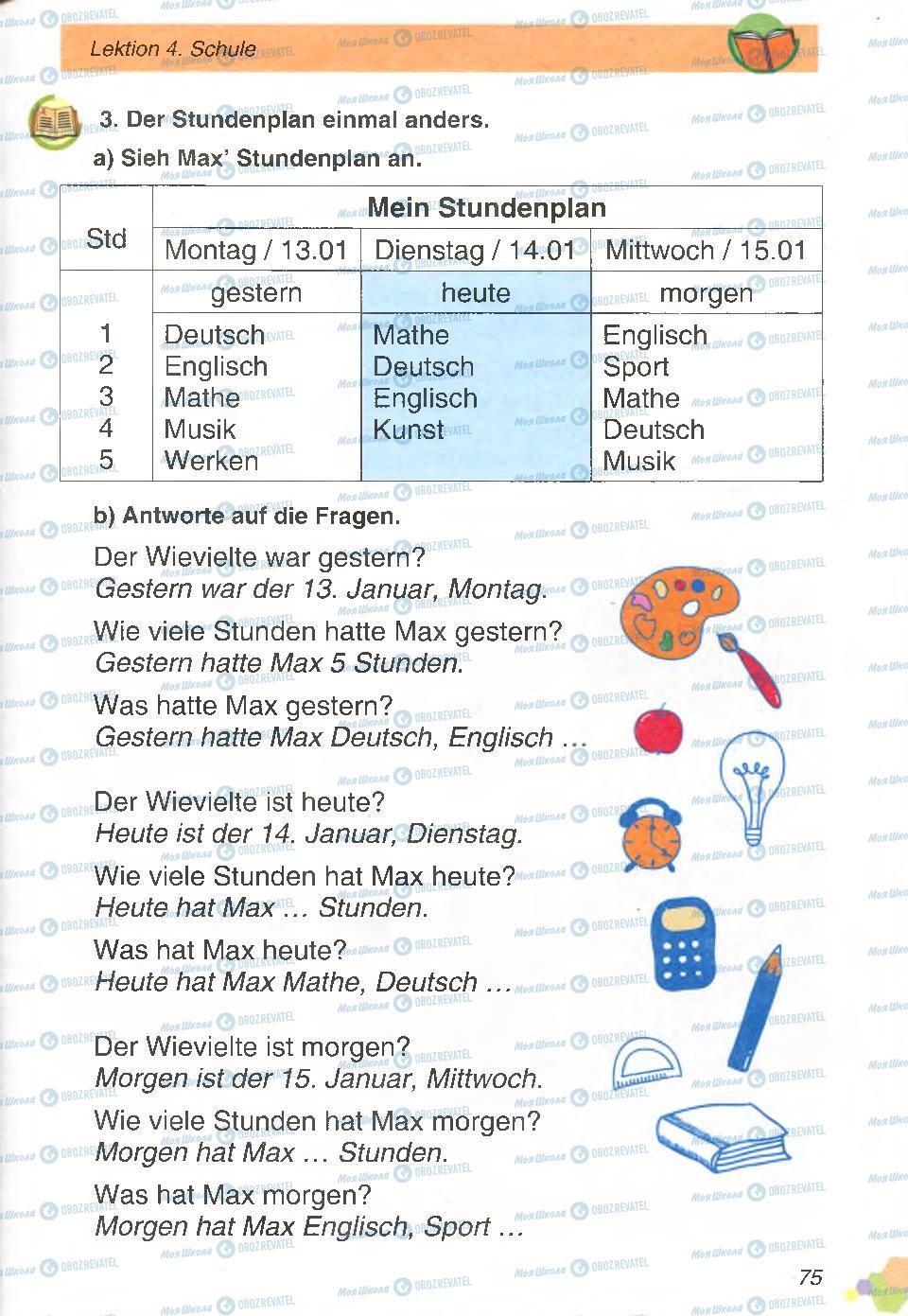 Підручники Німецька мова 4 клас сторінка 75