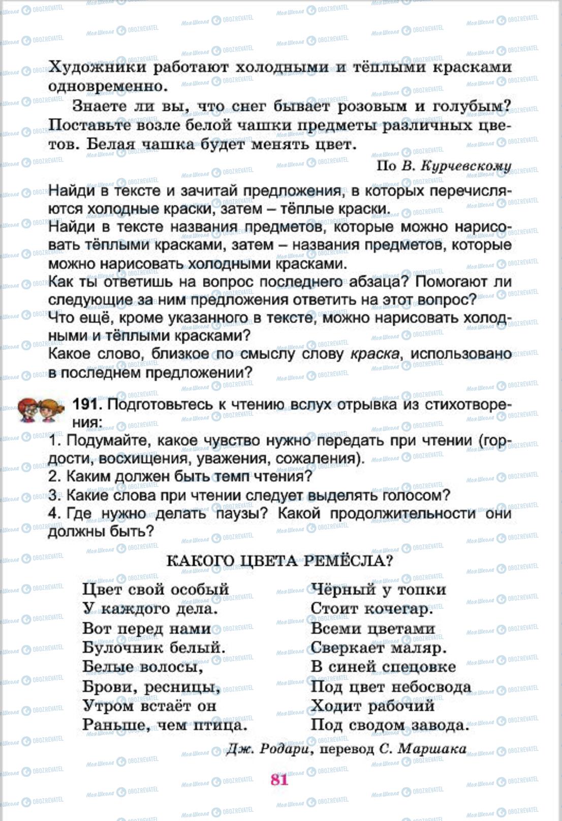 Підручники Російська мова 4 клас сторінка  81