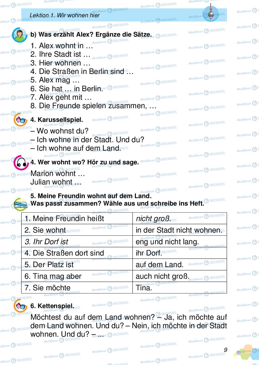 Підручники Німецька мова 4 клас сторінка 9