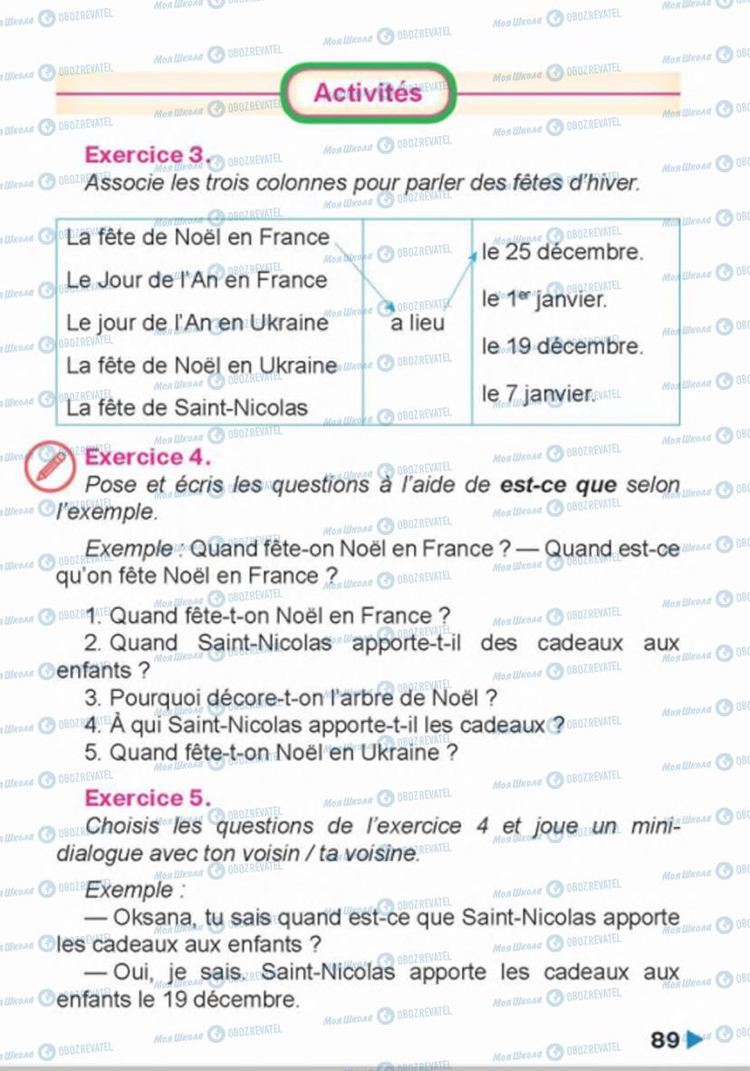 Підручники Французька мова 4 клас сторінка 89