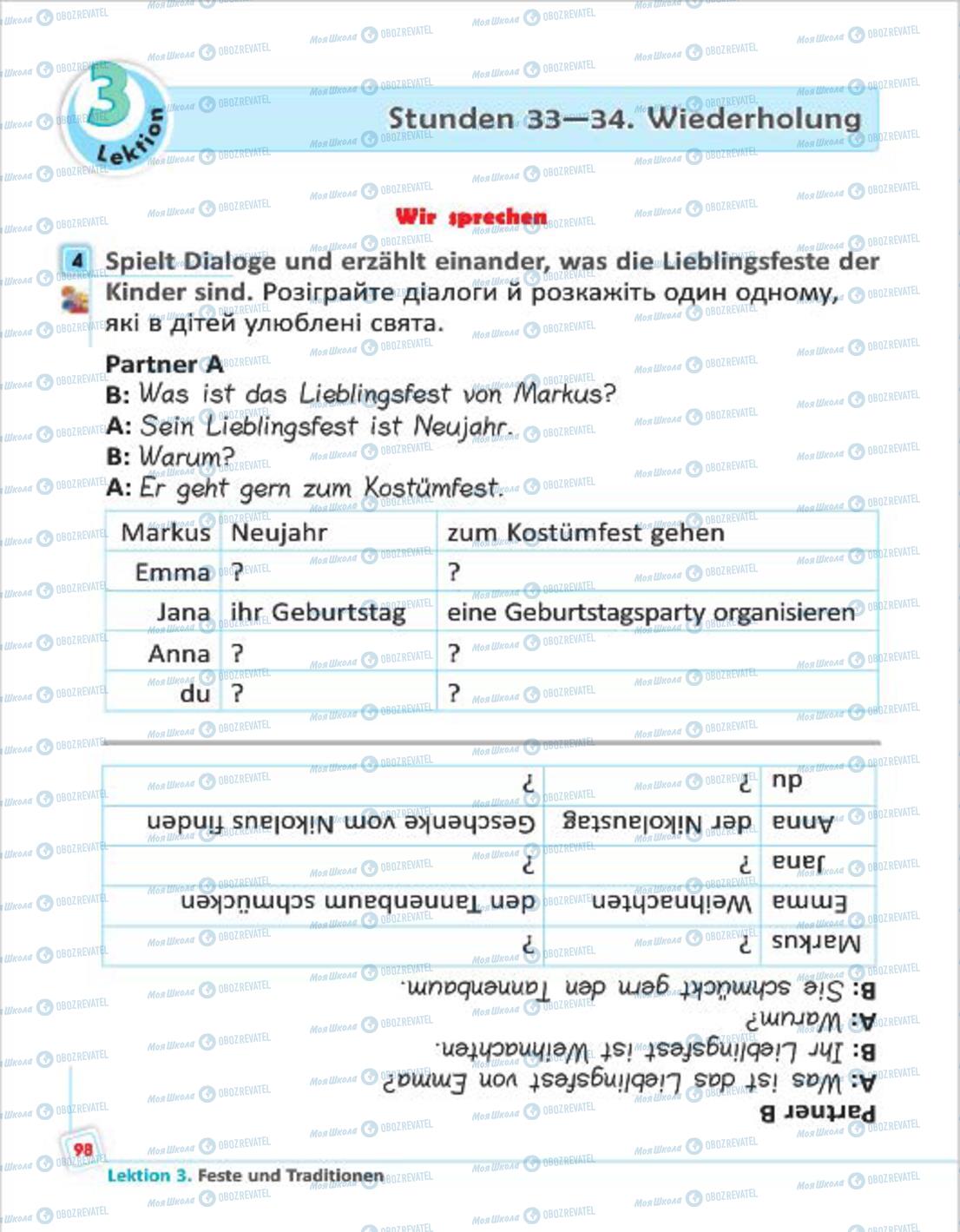 Учебники Немецкий язык 4 класс страница 98