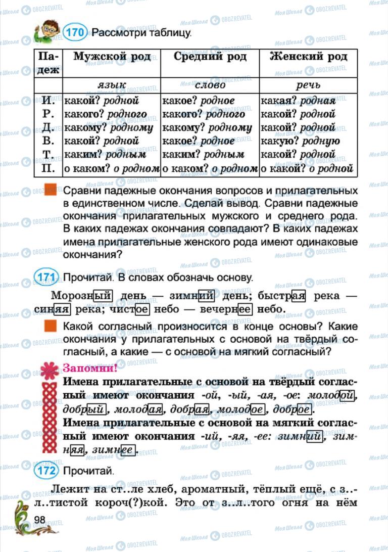 Підручники Російська мова 4 клас сторінка 98