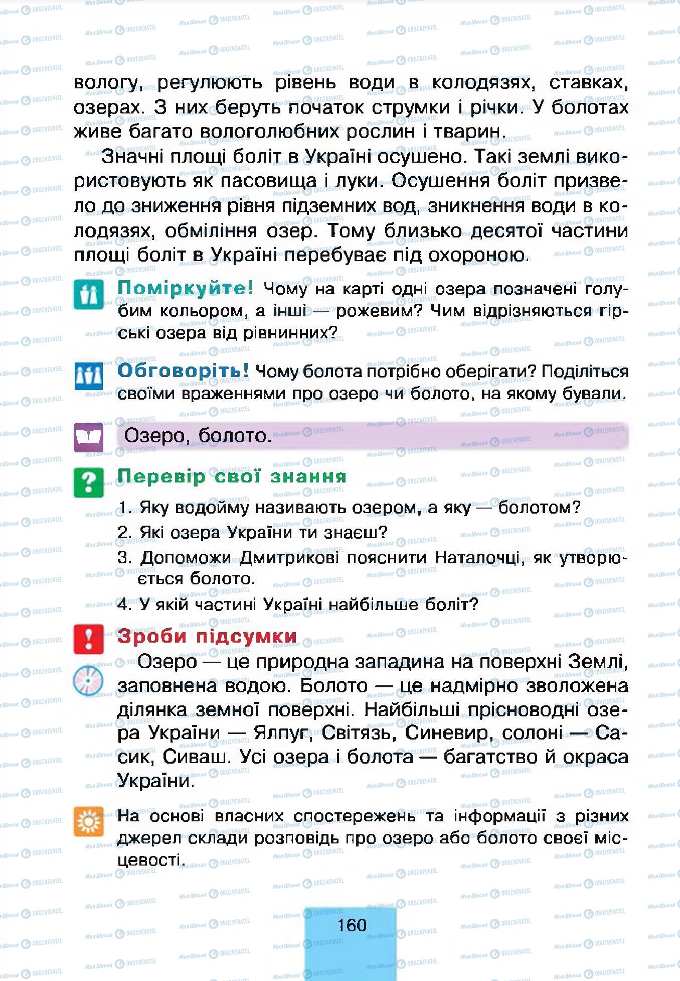 Підручники Природознавство 4 клас сторінка 160