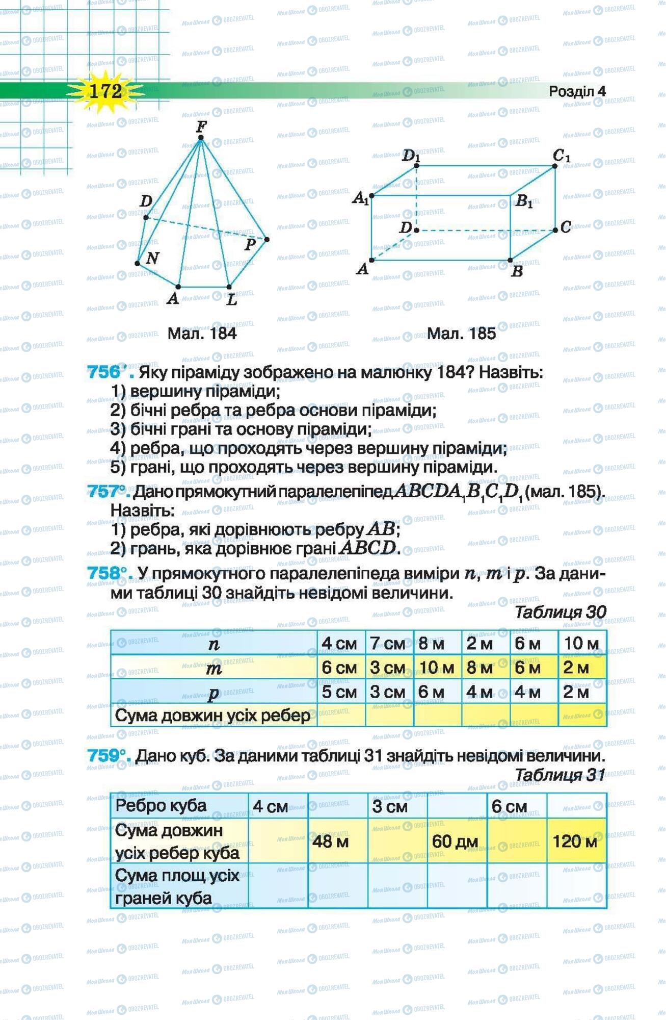 Підручники Математика 5 клас сторінка 172